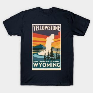 A Vintage Travel Art of the Yellowstone National Park - US T-Shirt